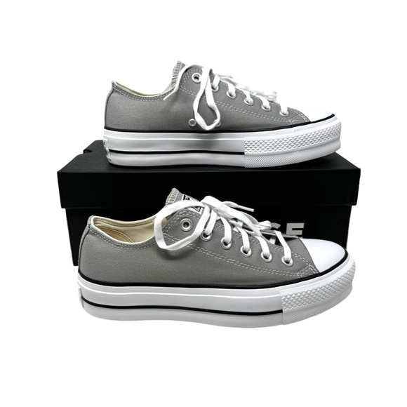 Converse Ctas Lift Platform Low Top Shoe Gray Canvas Women Size Sneakers A07573F - Picture 12 of 15